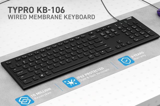 Typro KB-106 Wired Membrane Keyboard